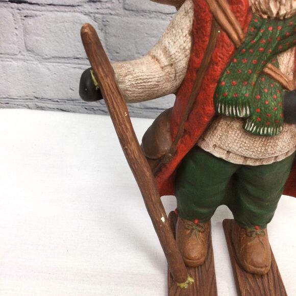 Norwegian Vintage Kimple Santa on Skis Ceramic Hand Painted Collectible Santa - Picture 4 of 16